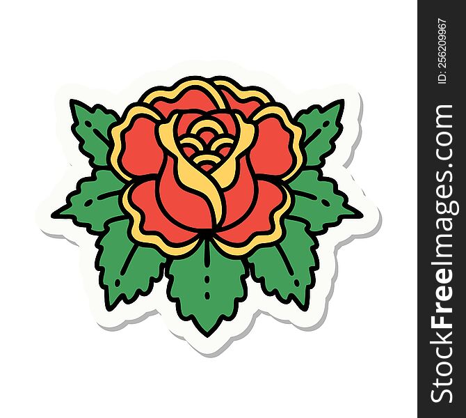Tattoo Style Sticker Of A Rose