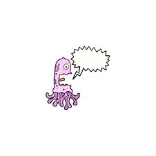 Cartoon Screaming Squid Stock Photo