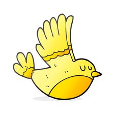 Cartoon Flying Bird Stock Photo