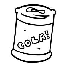 Line Drawing Cartoon Fizzy Drinks Can Royalty Free Stock Photography