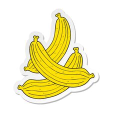 Sticker Of A Cartoon Bananas Royalty Free Stock Photos
