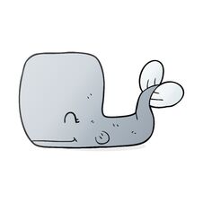 Cartoon Happy Whale Stock Photo