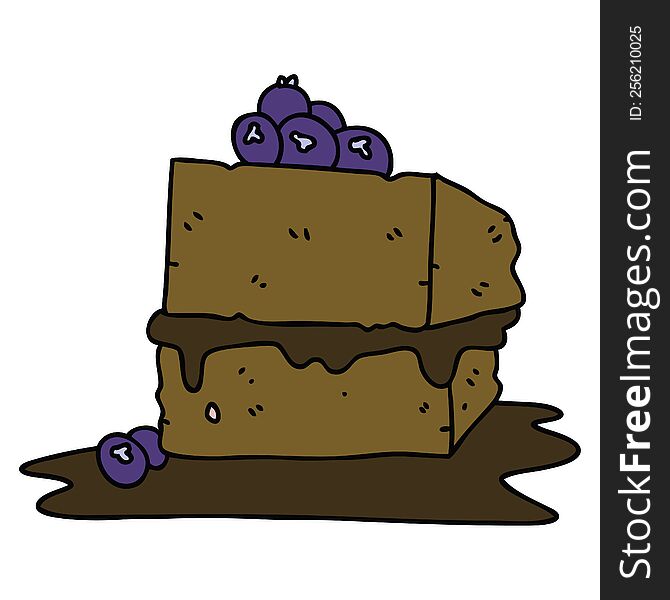 Quirky Hand Drawn Cartoon Chocolate Cake
