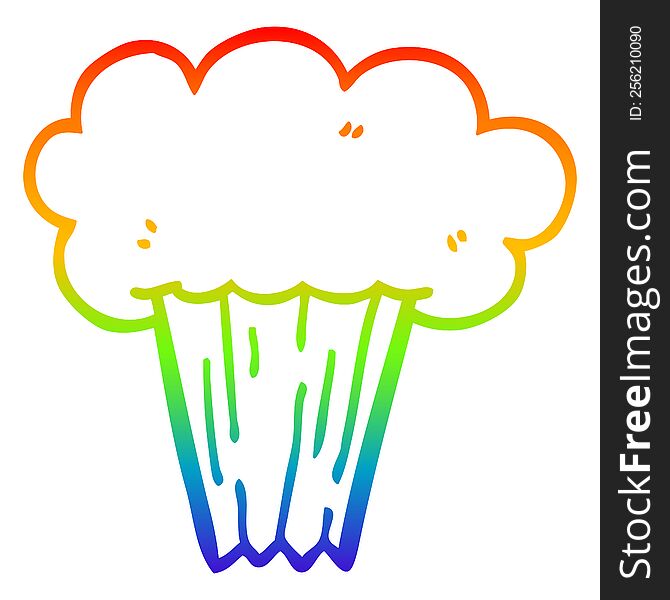 rainbow gradient line drawing of a cartoon carrot cake