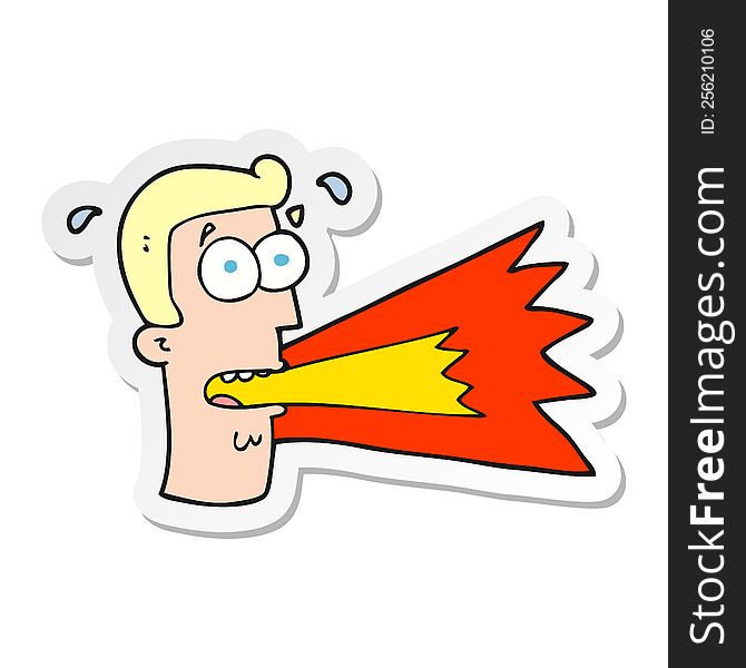 Sticker Of A Cartoon Shouting Man