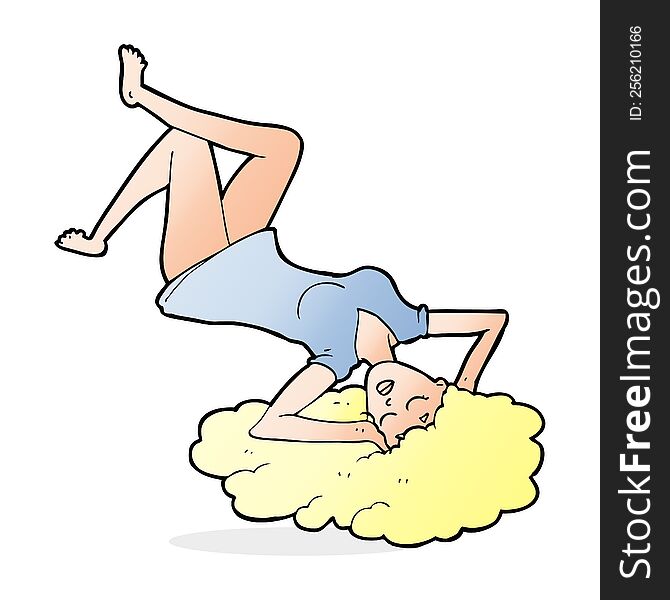 Cartoon Woman Lying On Floor