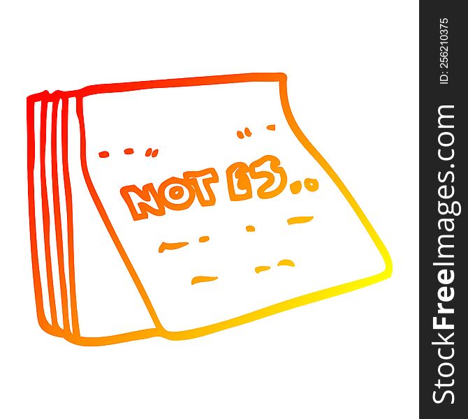 warm gradient line drawing of a cartoon note pad