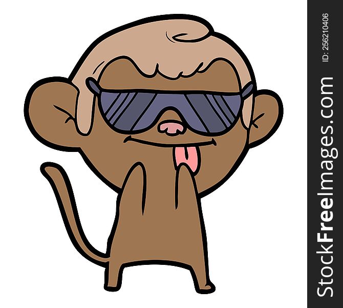 funny cartoon monkey wearing shades. funny cartoon monkey wearing shades