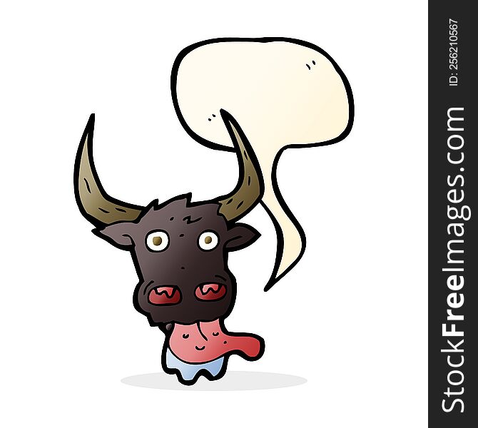 cartoon cow face with speech bubble