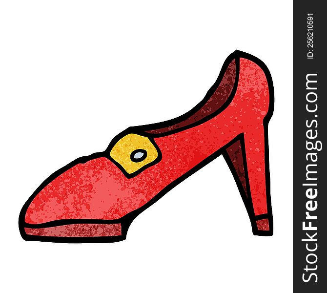 cartoon doodle of a red shoe