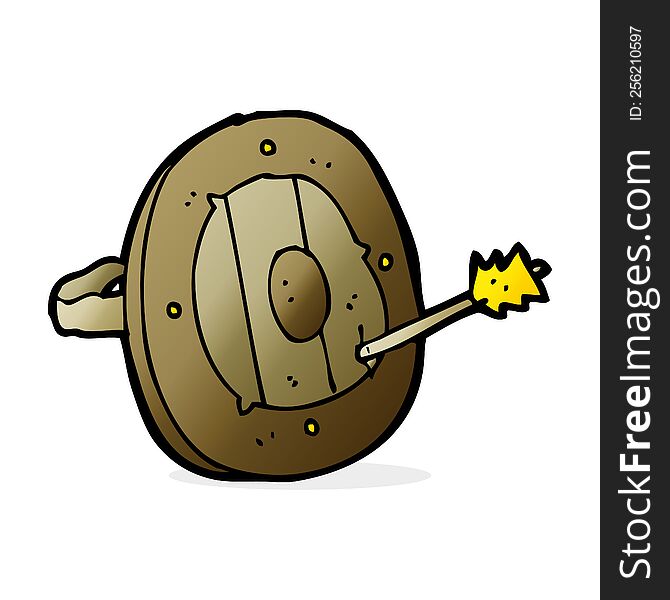 Cartoon Shield With Arrow