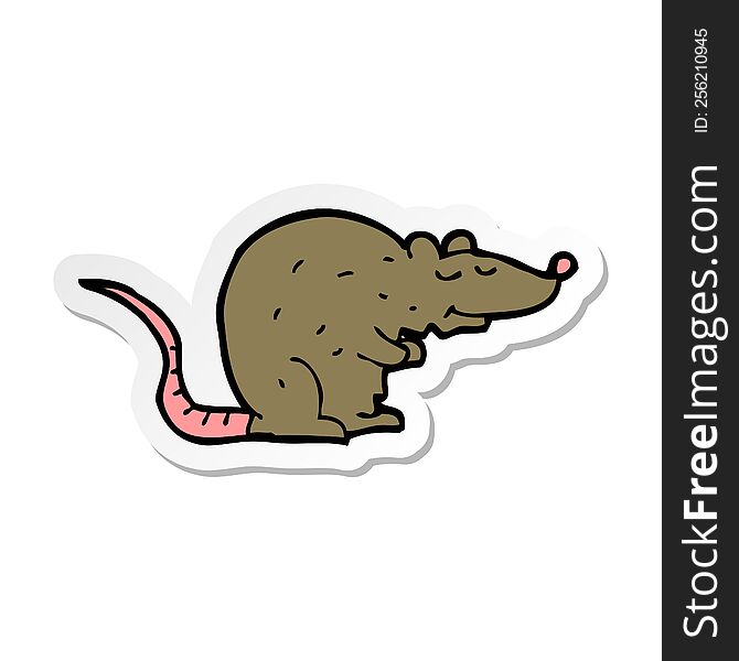 Sticker Of A Cartoon Rat