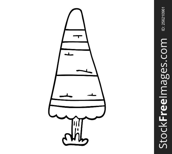 Line Drawing Cartoon Christmas Tree