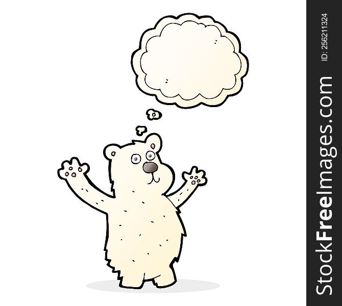 Cartoon Funny Polar Bear With Thought Bubble