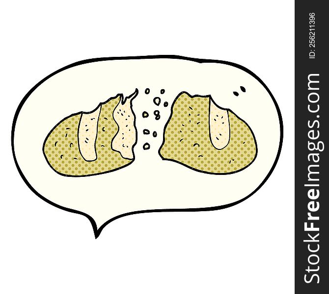 Comic Book Speech Bubble Cartoon Loaf Of Bread