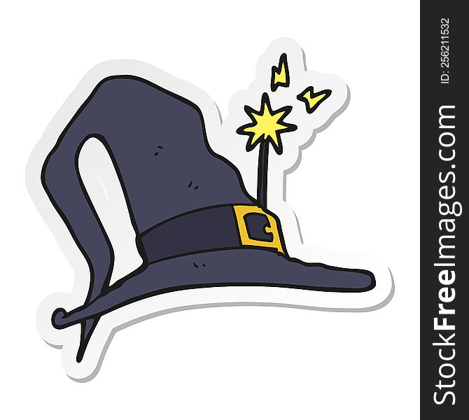 Sticker Of A Cartoon Witch Hat