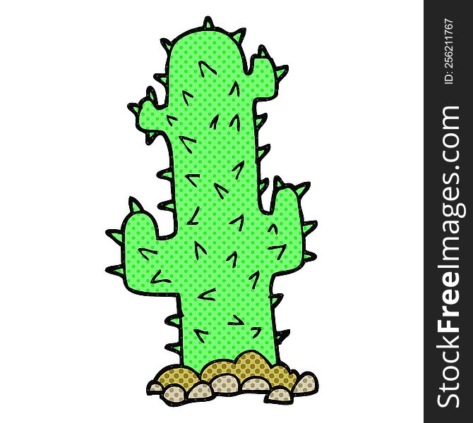 freehand drawn cartoon cactus