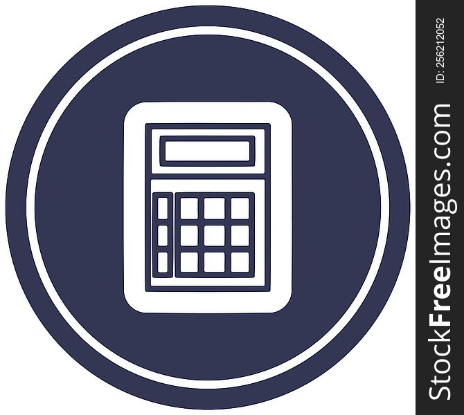 math calculator circular icon symbol