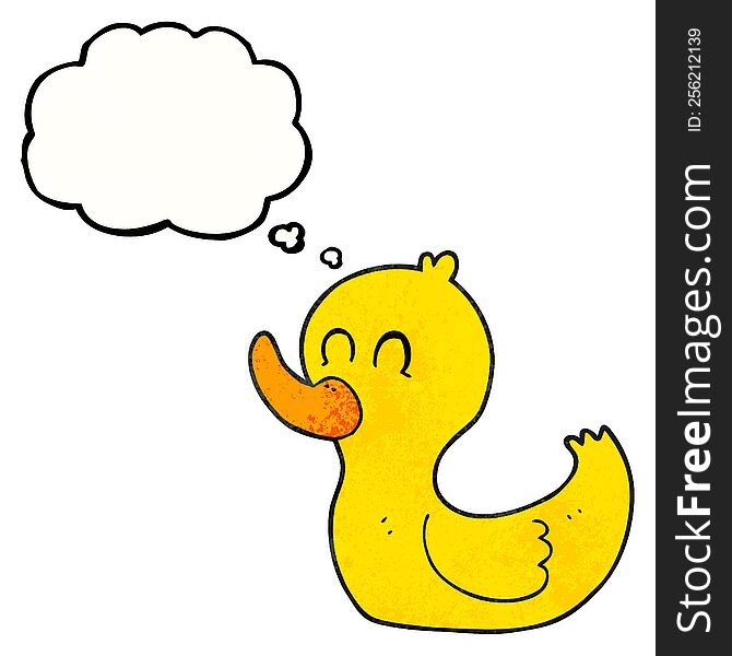 freehand drawn thought bubble textured cartoon cute duck