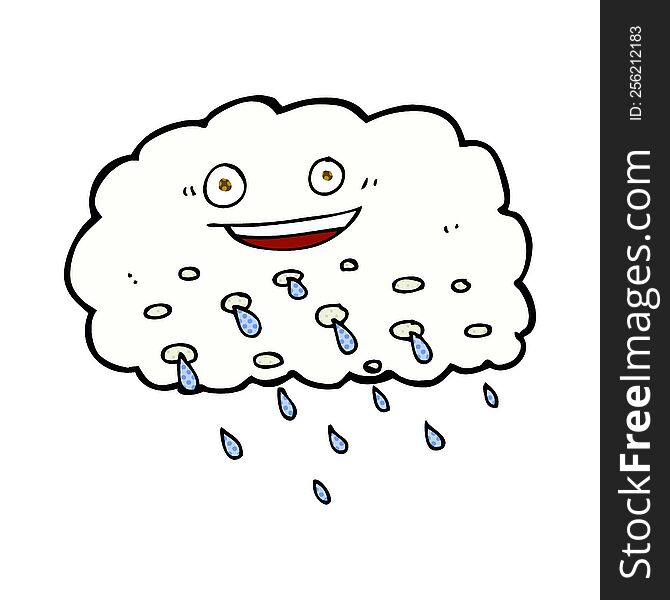 Cartoon Happy Raincloud