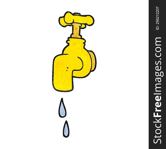 freehand textured cartoon dripping faucet