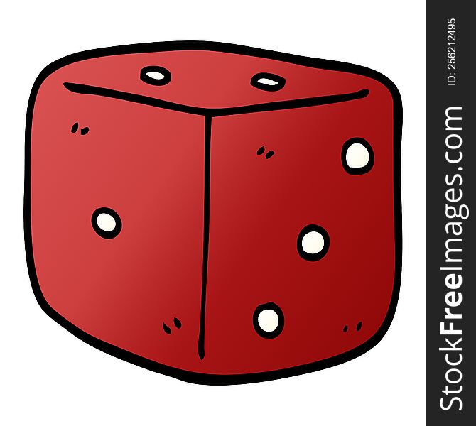 cartoon doodle red dice