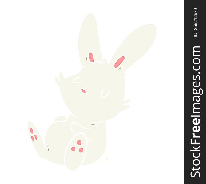 Cute Flat Color Style Cartoon Rabbit Sleeping