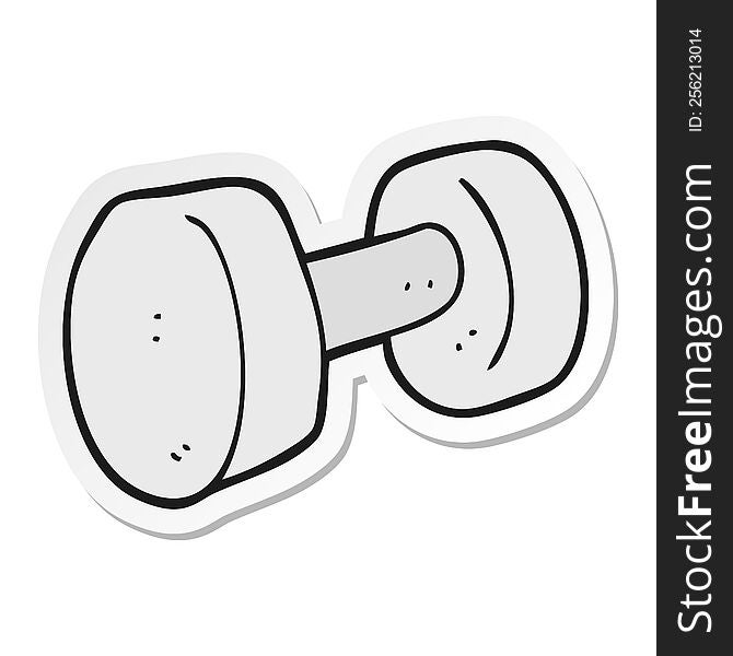 Sticker Of A Cartoon Dumbbell