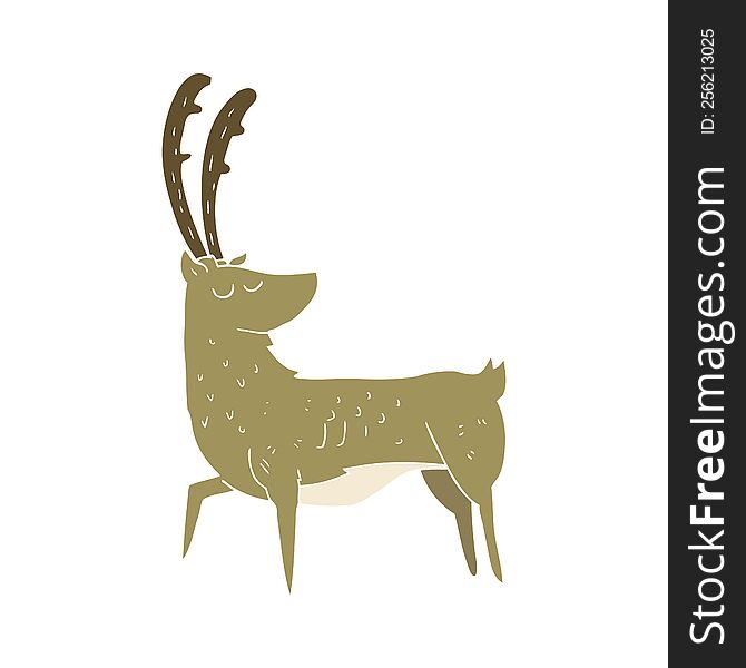 flat color illustration of manly stag. flat color illustration of manly stag