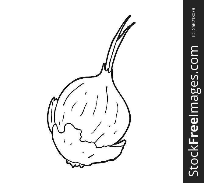 Black And White Cartoon Garlic