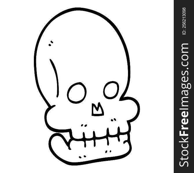 Line Drawing Cartoon Funny Skull