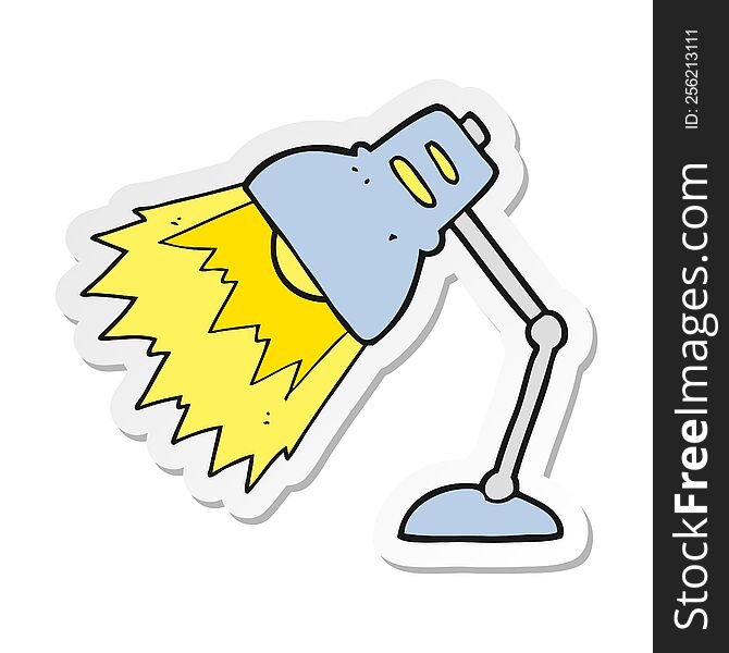 sticker of a cartoon shining lamp
