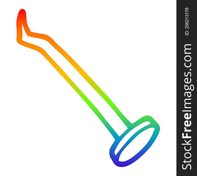 rainbow gradient line drawing of a cartoon nail