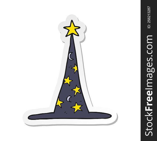 Sticker Of A Cartoon Wizard Hat