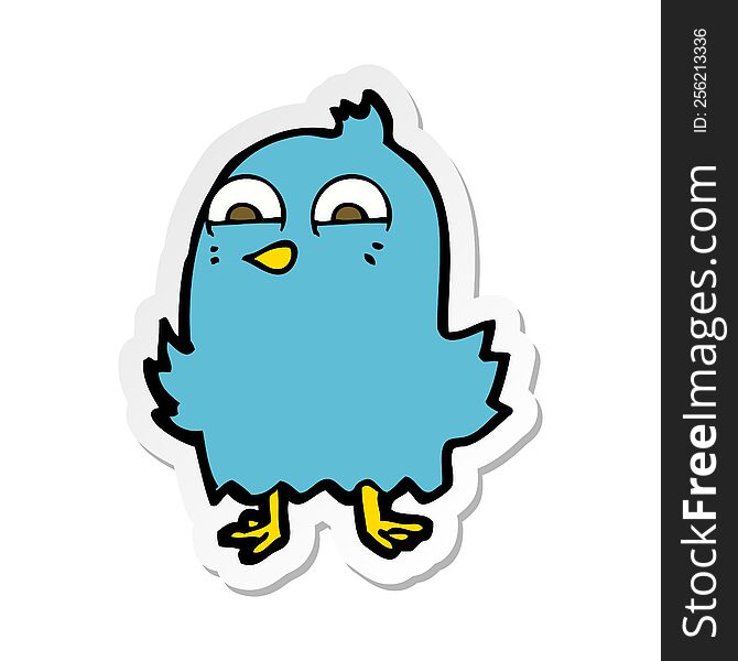 Sticker Of A Funny Cartoon Bird