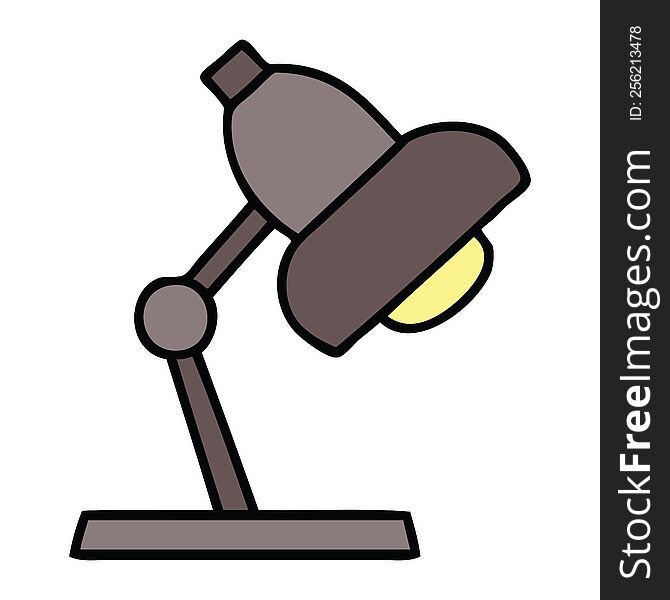 cute cartoon of a table lamp. cute cartoon of a table lamp