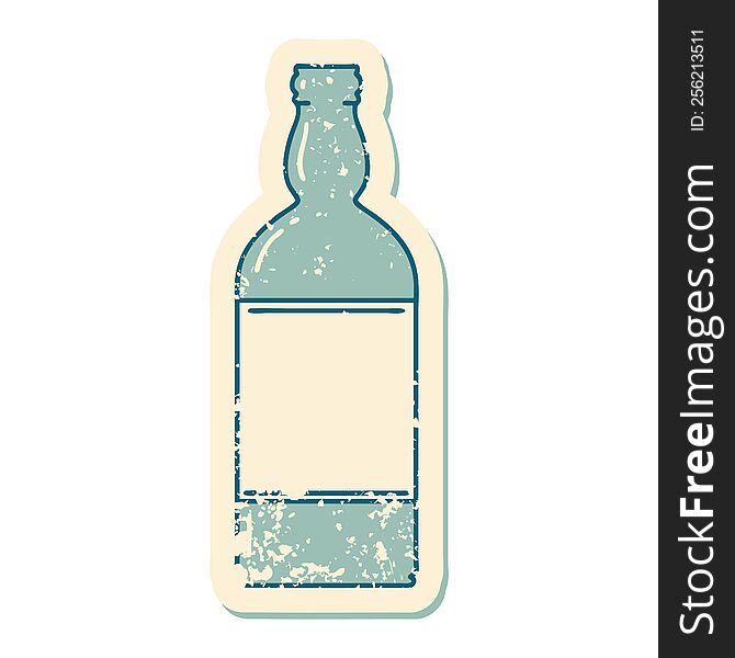 iconic distressed sticker tattoo style image of a bottle. iconic distressed sticker tattoo style image of a bottle