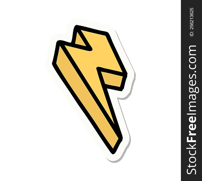 sticker of tattoo in traditional style of lighting bolt. sticker of tattoo in traditional style of lighting bolt