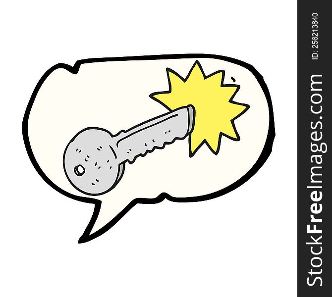 speech bubble cartoon door key