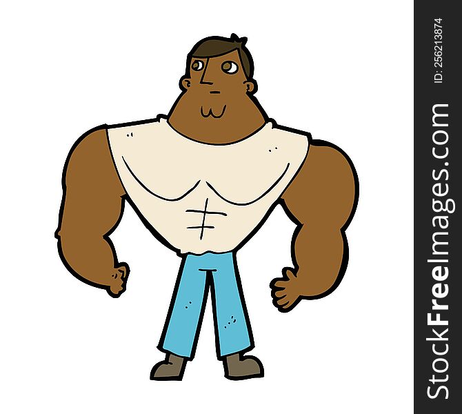 cartoon body builder