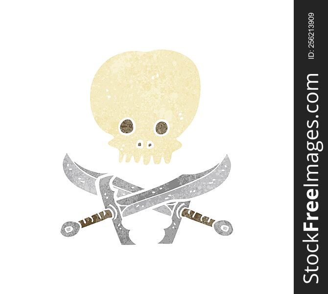 cartoon skull and swords symbol