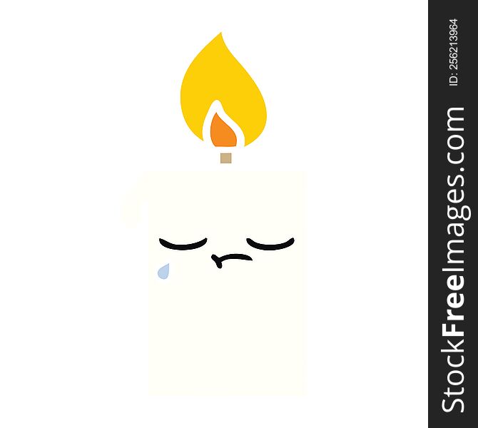 Flat Color Retro Cartoon Lit Candle