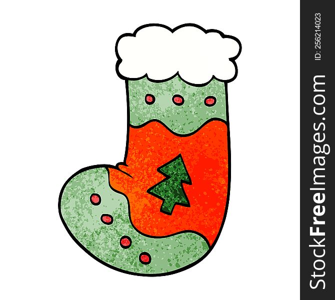 cartoon doodle christmas stocking