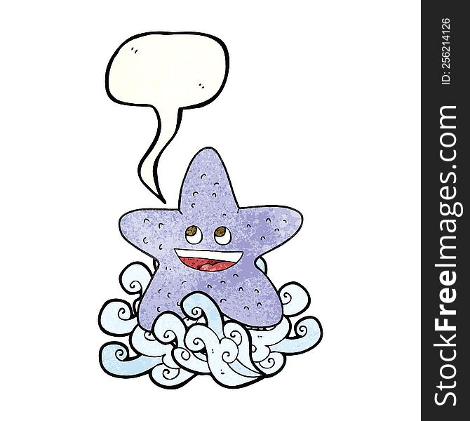 Speech Bubble Textured Cartoon Starfish