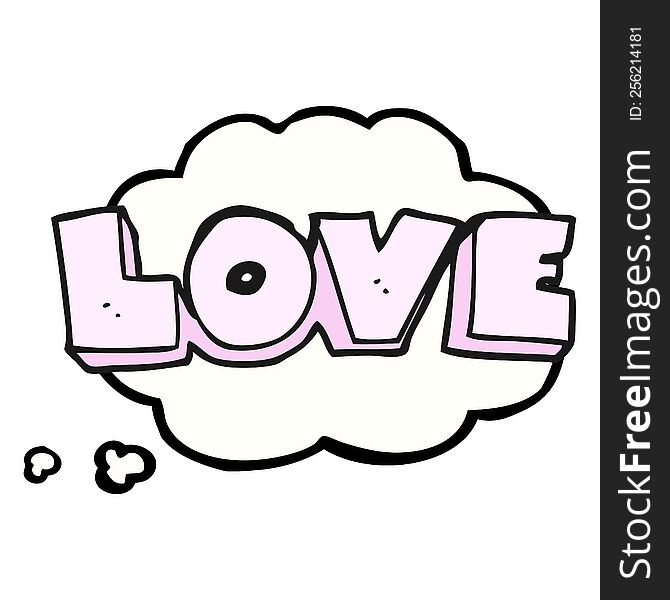 Thought Bubble Cartoon Word Love