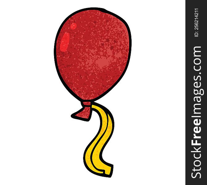 cartoon doodle red balloon