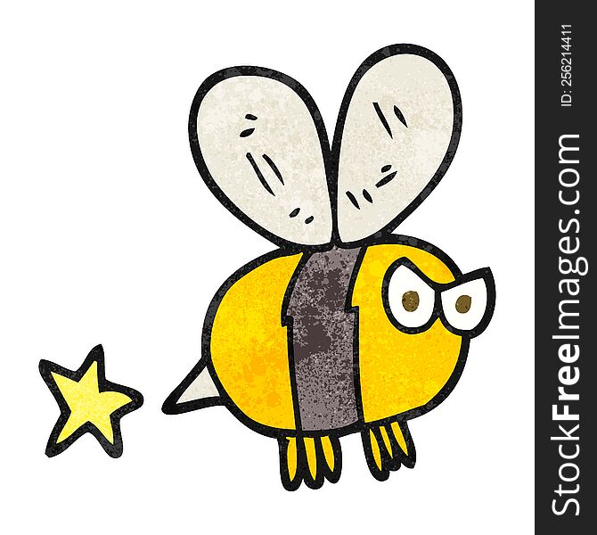 Textured Cartoon Angry Bee