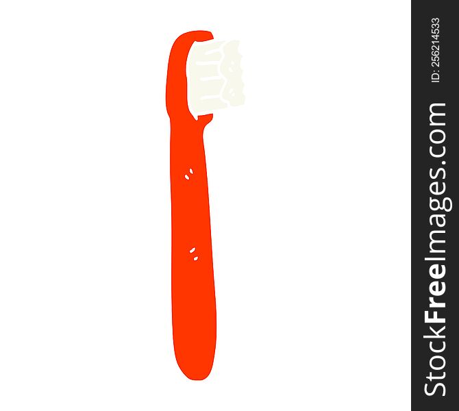 flat color illustration cartoon tooth brush