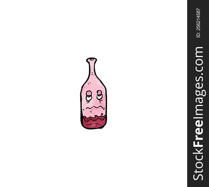 red wine bottle cartoon character