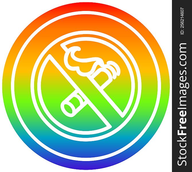 No Smoking Circular In Rainbow Spectrum